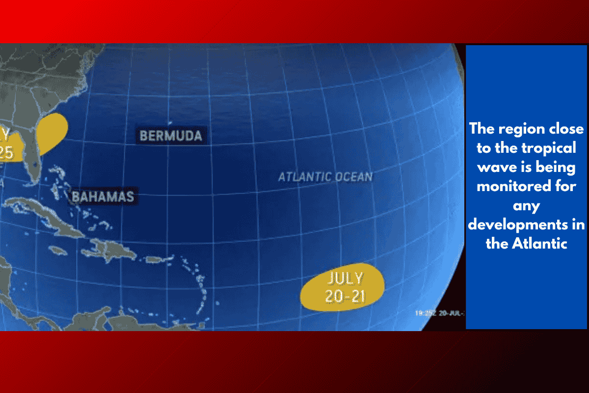 The region close to the tropical wave is being monitored for any developments in the Atlantic