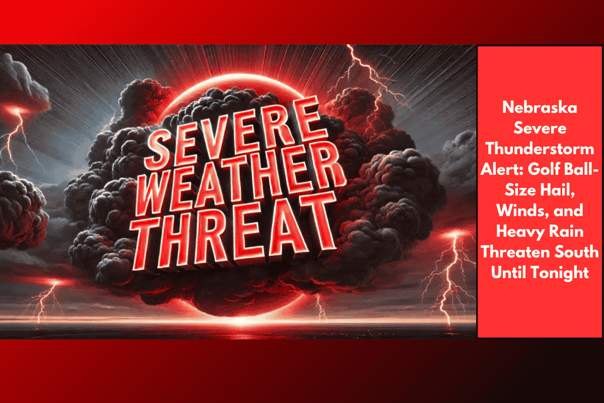 Nebraska Severe Thunderstorm Alert: Golf Ball-Size Hail, Winds, and Heavy Rain Threaten South Until Tonight