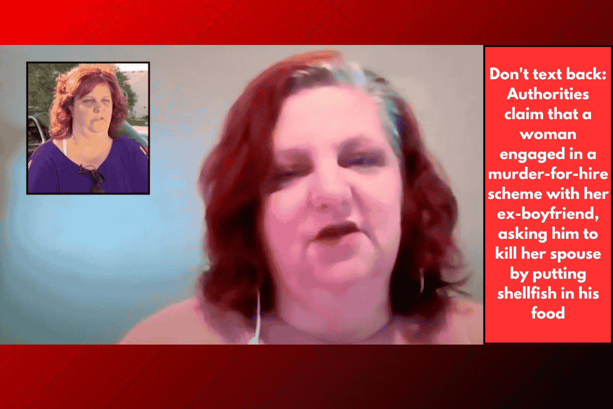 Don't text back: Authorities claim that a woman engaged in a murder-for-hire scheme with her ex-boyfriend, asking him to kill her spouse by putting shellfish in his food