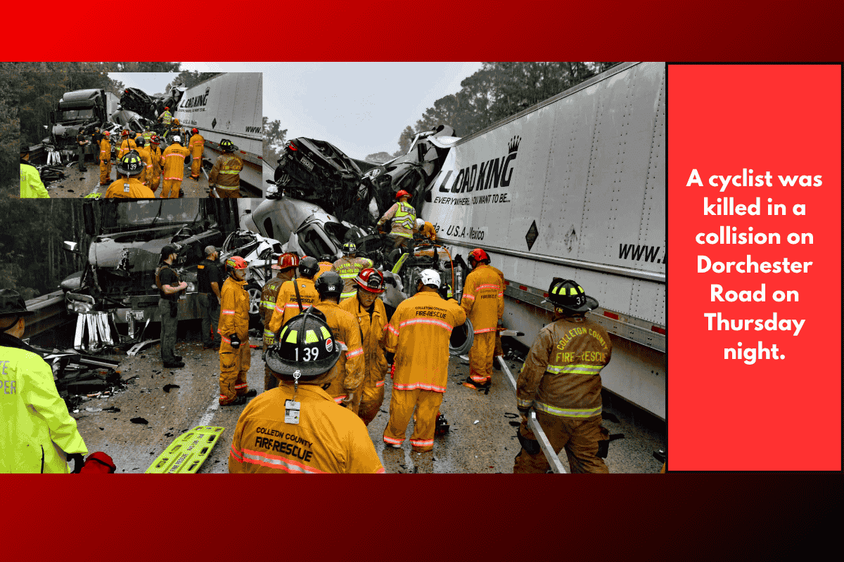 A cyclist was killed in a collision on Dorchester Road on Thursday night.