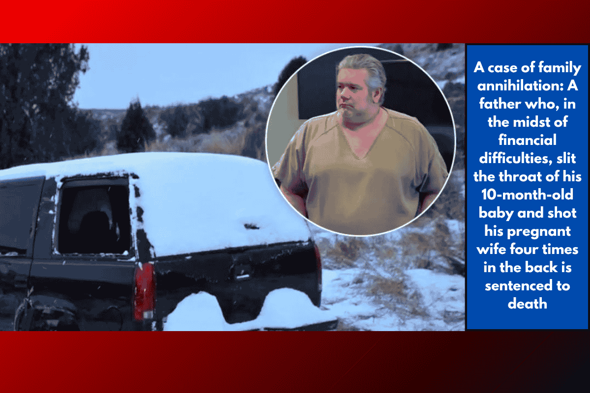 A case of family annihilation: A father who, in the midst of financial difficulties, slit the throat of his 10-month-old baby and shot his pregnant wife four times in the back is sentenced to death