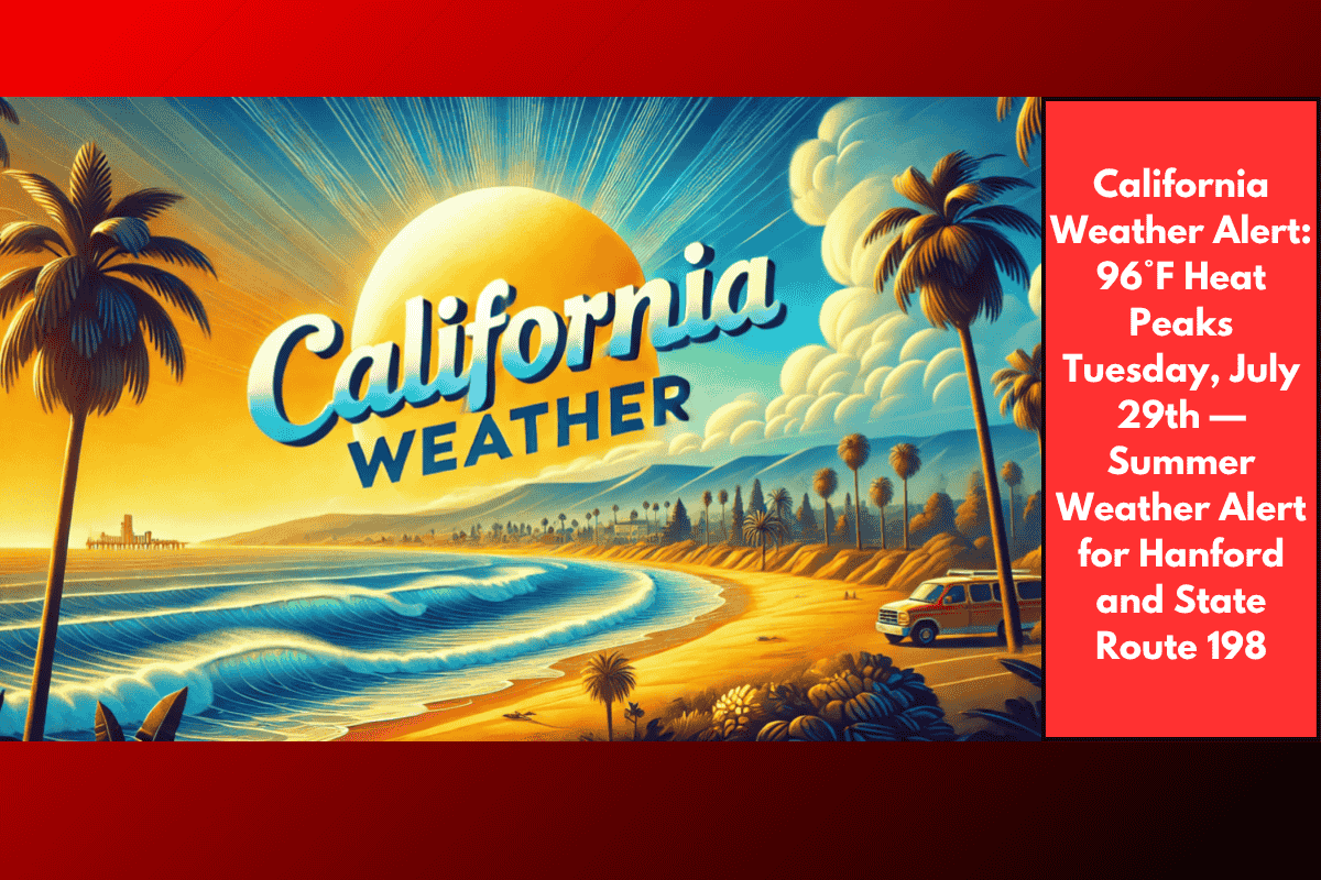California Weather Alert: 96°F Heat Peaks Tuesday, July 29th — Summer Weather Alert for Hanford and State Route 198
