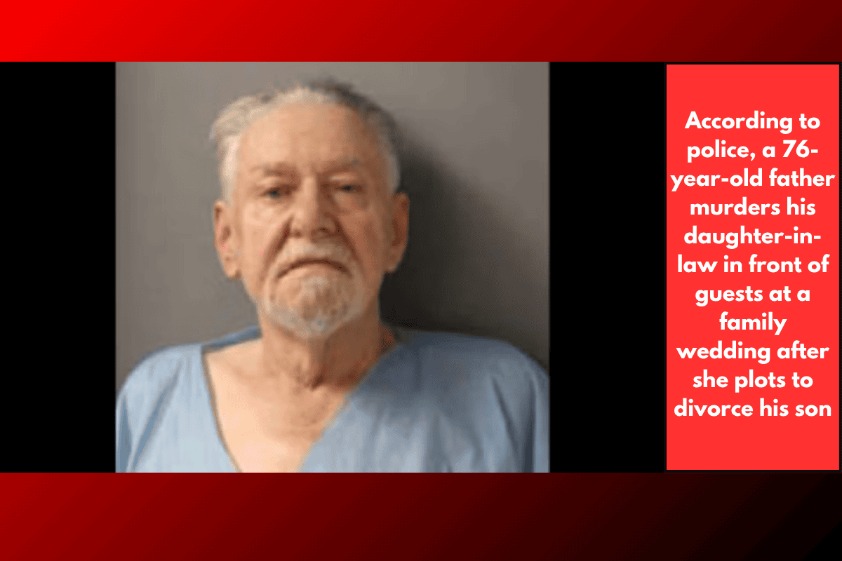 According to police, a 76-year-old father murders his daughter-in-law in front of guests at a family wedding after she plots to divorce his son