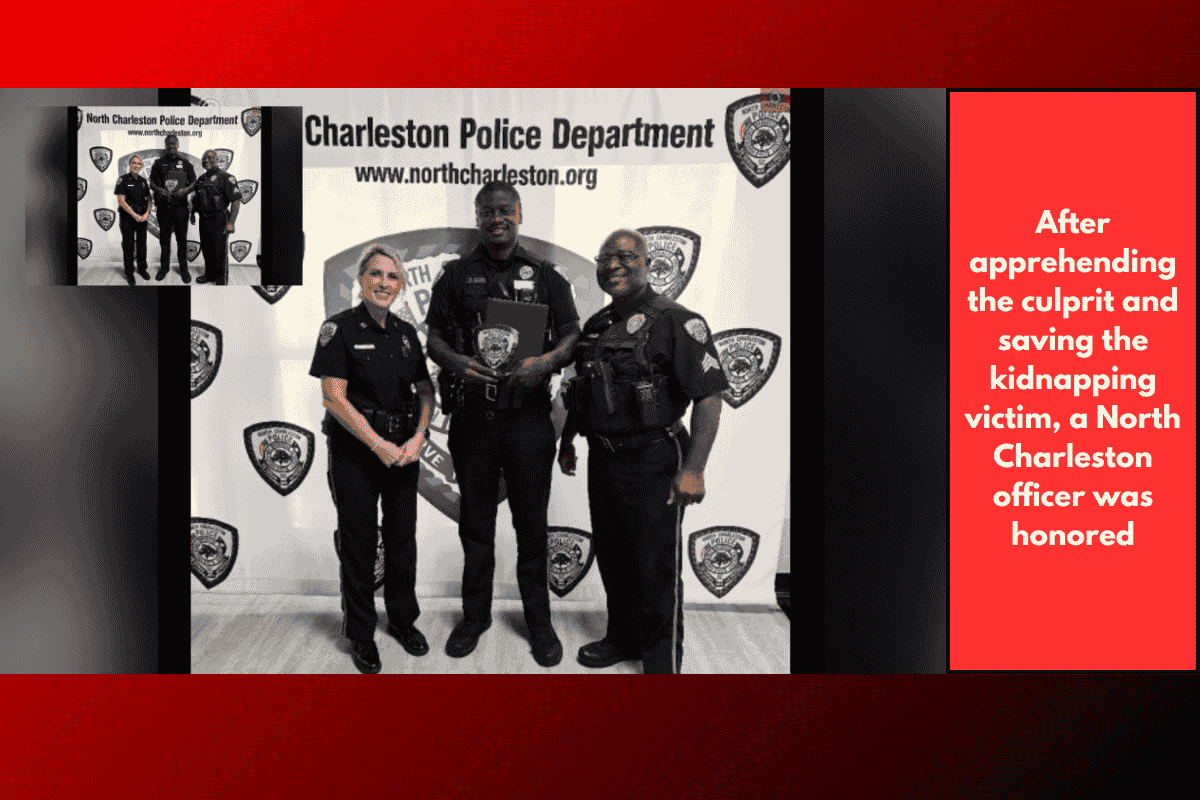 After apprehending the culprit and saving the kidnapping victim, a North Charleston officer was honored