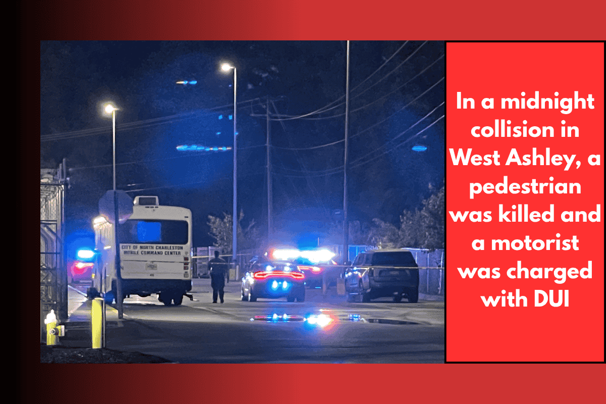 In a midnight collision in West Ashley, a pedestrian was killed and a motorist was charged with DUI