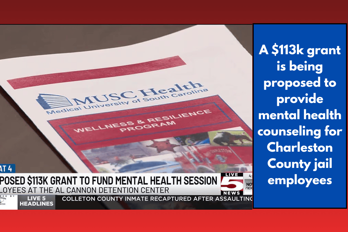 A $113k grant is being proposed to provide mental health counseling for Charleston County jail employees