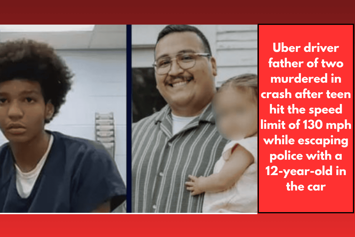 Uber driver father of two murdered in crash after teen hit the speed limit of 130 mph while escaping police with a 12-year-old in the car