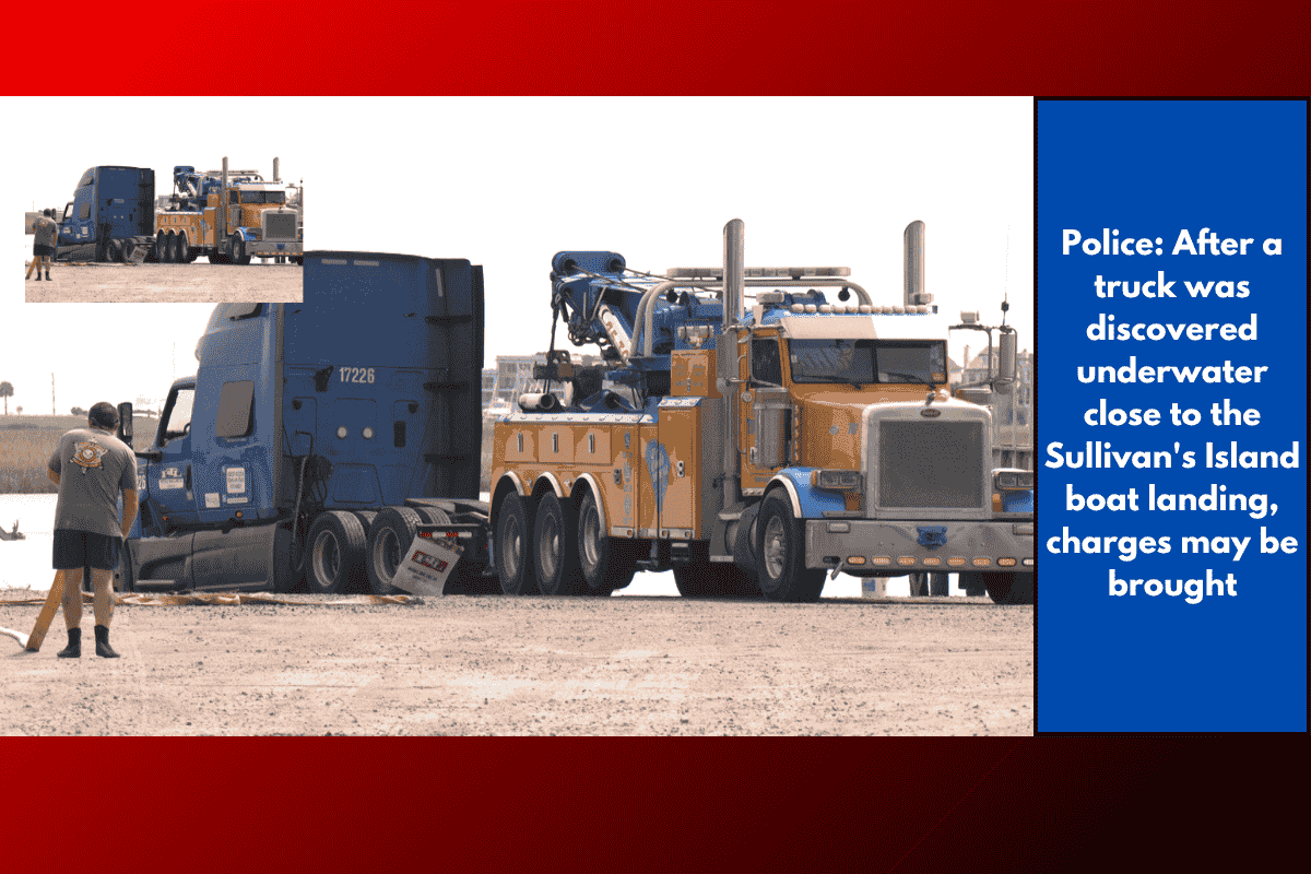 Police: After a truck was discovered underwater close to the Sullivan's Island boat landing, charges may be brought