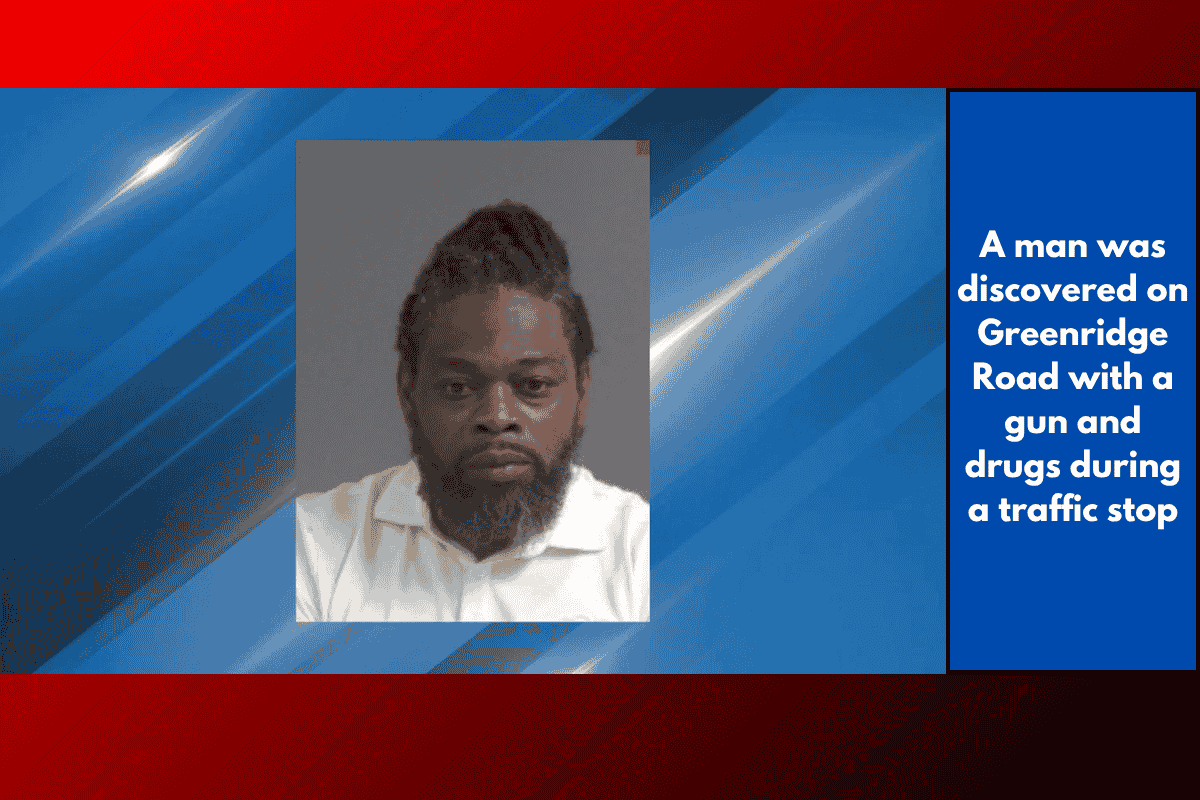 A man was discovered on Greenridge Road with a gun and drugs during a traffic stop