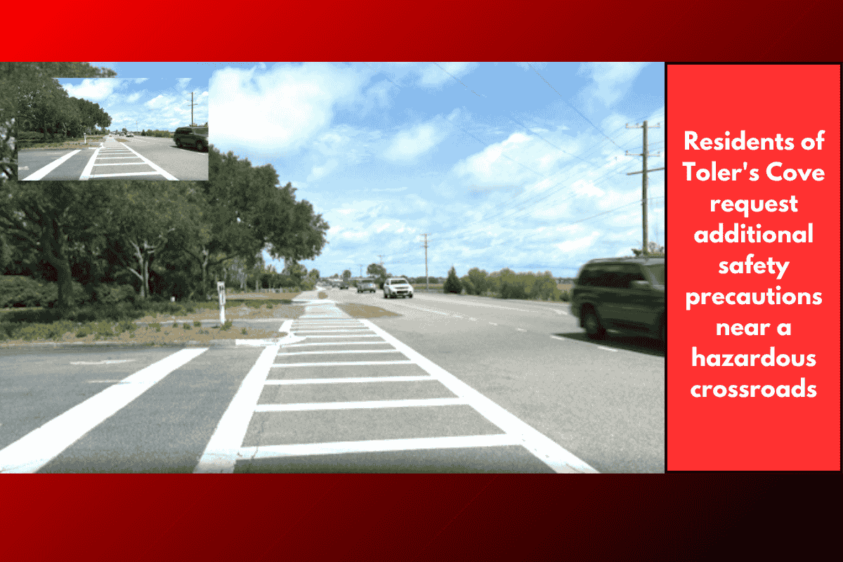 Residents of Toler's Cove request additional safety precautions near a hazardous crossroads
