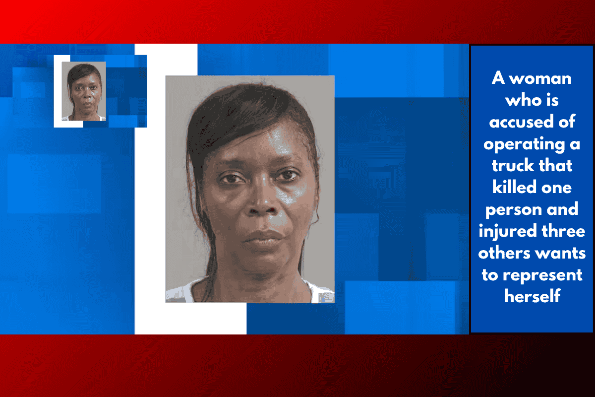 A woman who is accused of operating a truck that killed one person and injured three others wants to represent herself