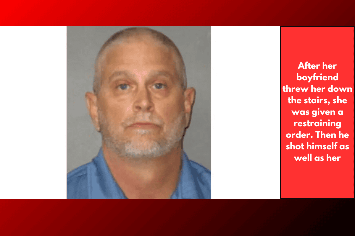 After her boyfriend threw her down the stairs, she was given a restraining order. Then he shot himself as well as her
