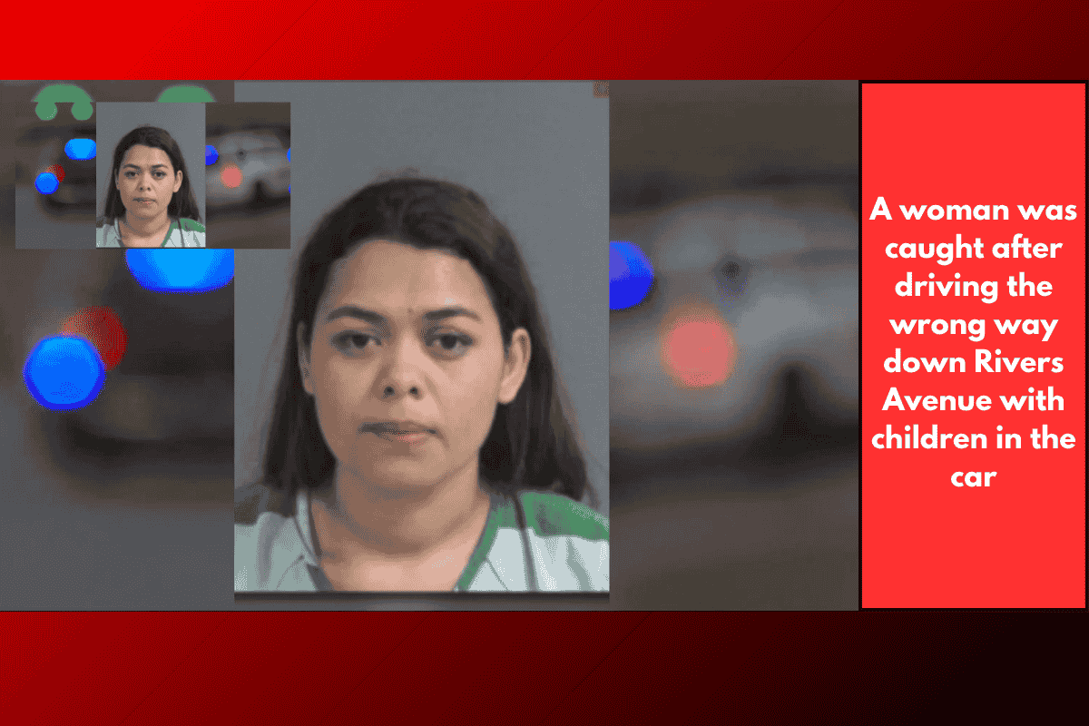 A woman was caught after driving the wrong way down Rivers Avenue with children in the car