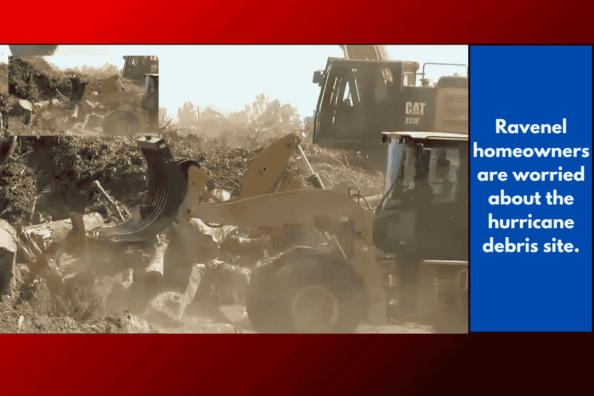 Ravenel homeowners are worried about the hurricane debris site.