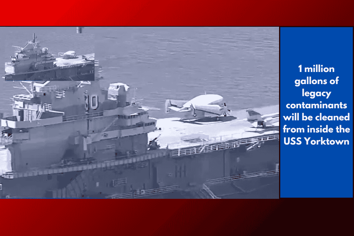 1 million gallons of legacy contaminants will be cleaned from inside the USS Yorktown