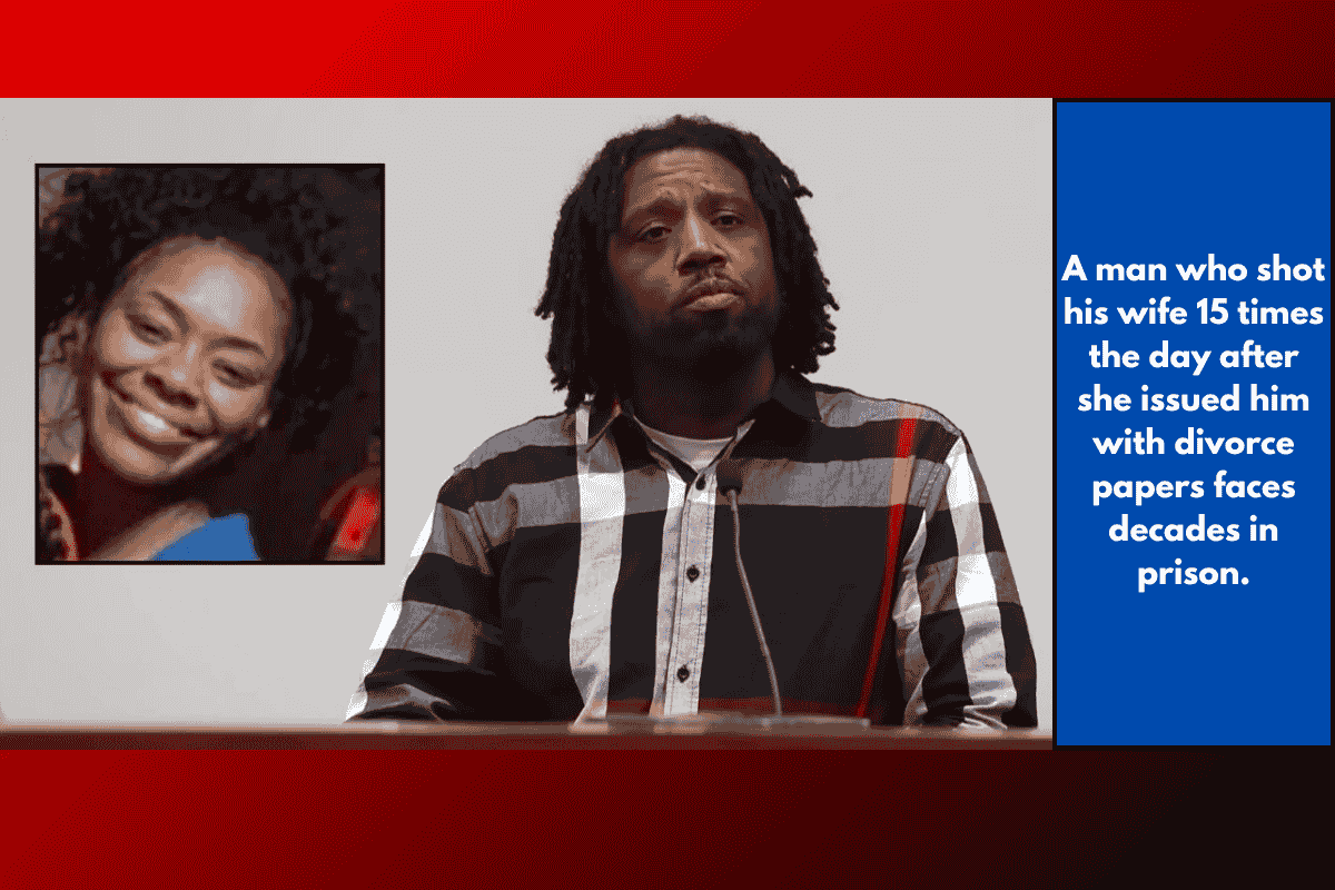 A man who shot his wife 15 times the day after she issued him with divorce papers faces decades in prison.