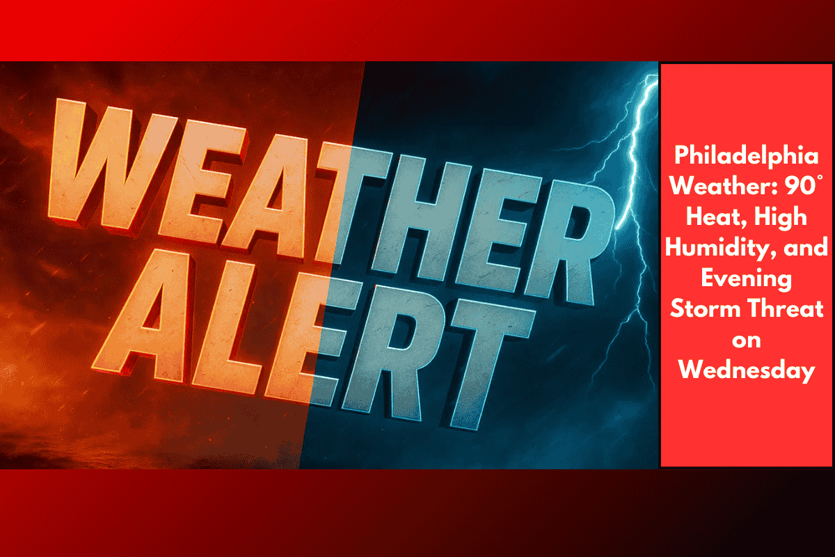 Philadelphia Weather: 90° Heat, High Humidity, and Evening Storm Threat on Wednesday