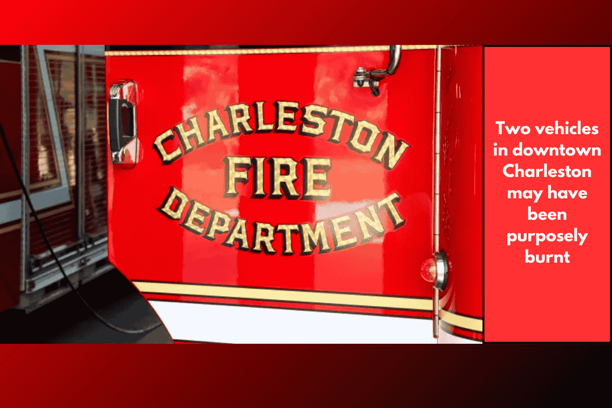 Two vehicles in downtown Charleston may have been purposely burnt