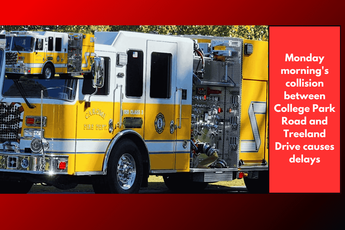 Monday morning's collision between College Park Road and Treeland Drive causes delays