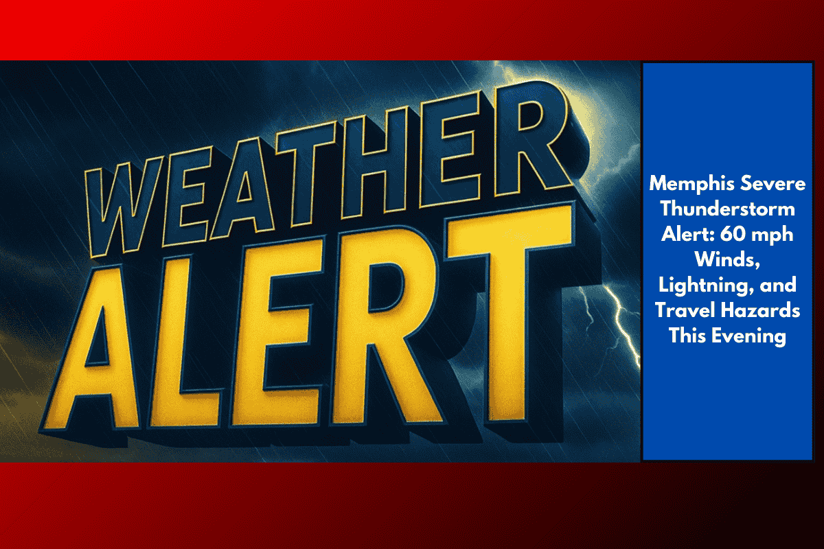 Memphis Severe Thunderstorm Alert: 60 mph Winds, Lightning, and Travel Hazards This Evening