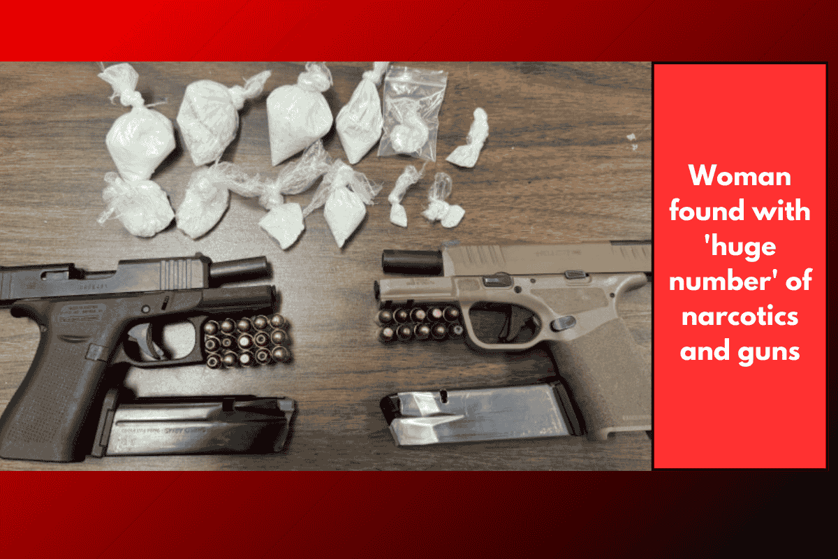 Woman found with 'huge number' of narcotics and guns