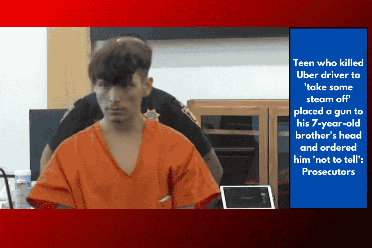 Teen who killed Uber driver to 'take some steam off' placed a gun to his 7-year-old brother's head and ordered him 'not to tell': Prosecutors