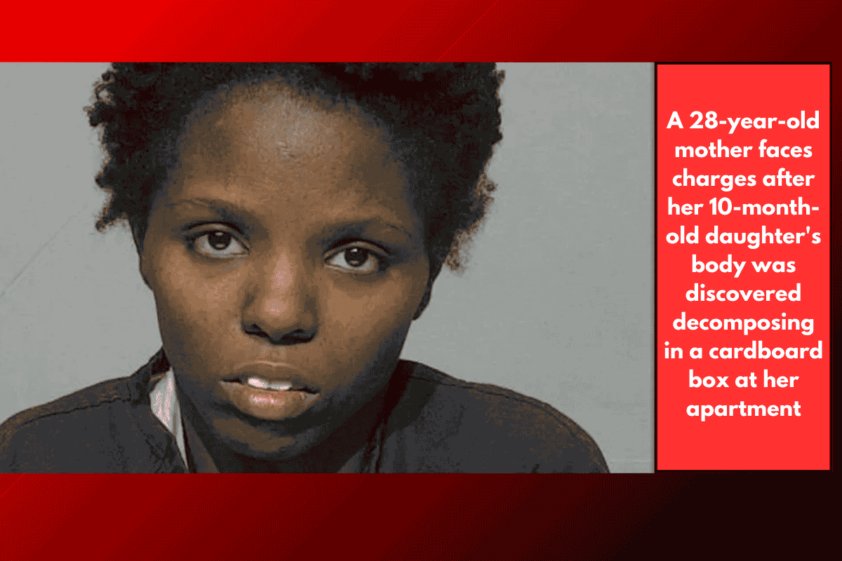 A 28-year-old mother faces charges after her 10-month-old daughter's body was discovered decomposing in a cardboard box at her apartment