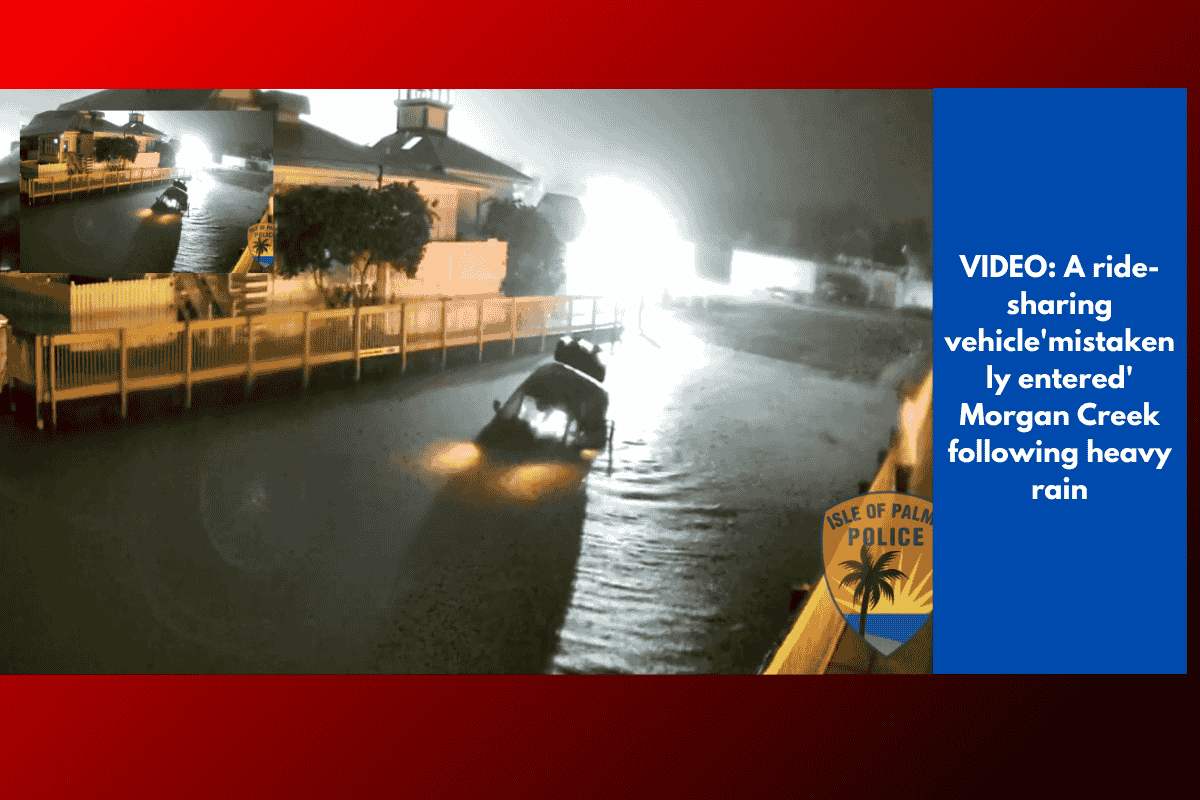 VIDEO: A ride-sharing vehicle'mistakenly entered' Morgan Creek following heavy rain