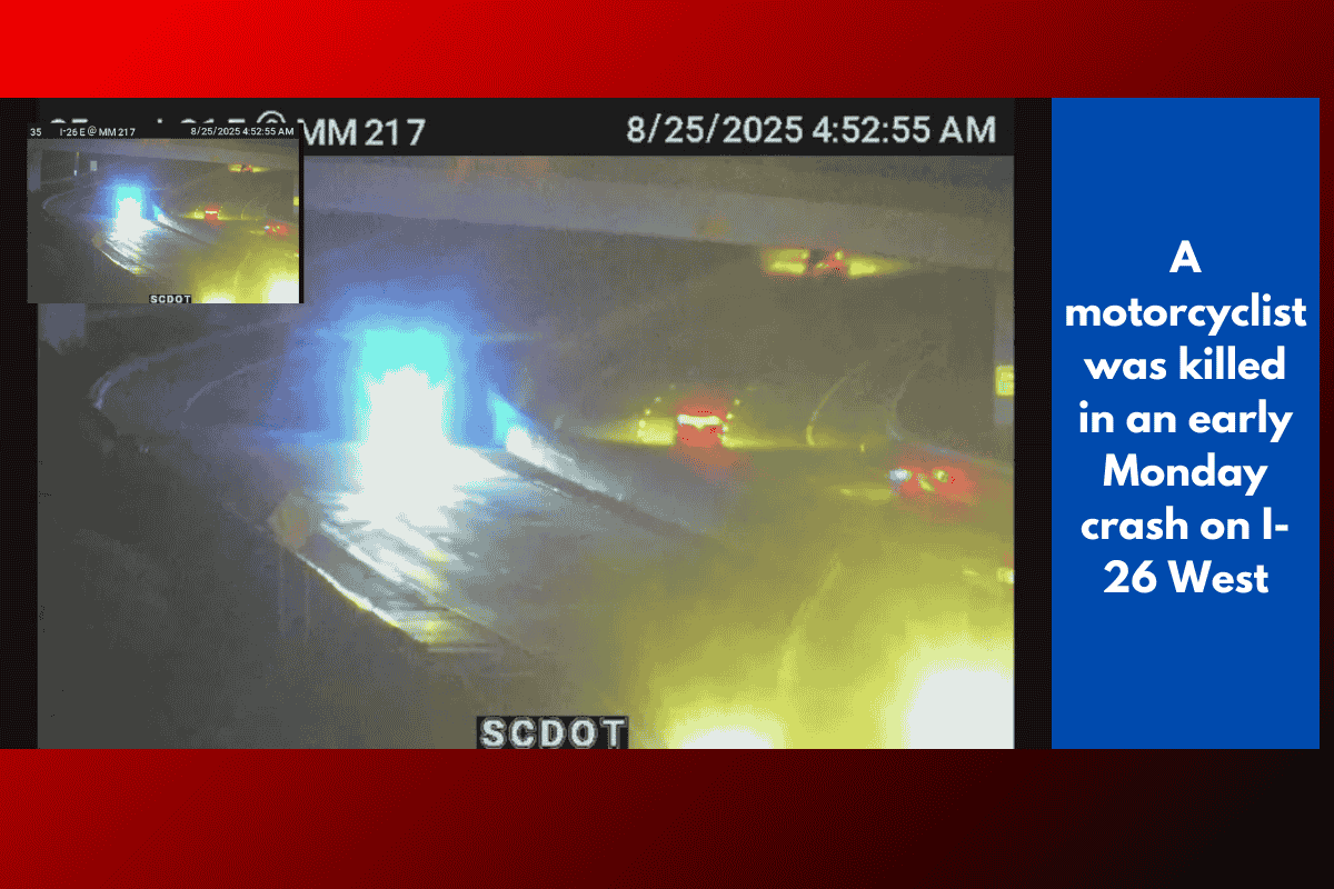 A motorcyclist was killed in an early Monday crash on I-26 West
