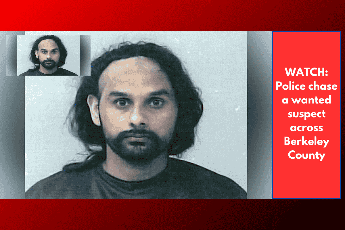 WATCH: Police chase a wanted suspect across Berkeley County