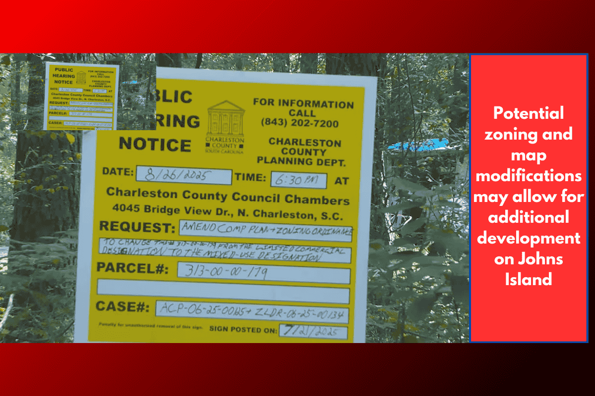 Potential zoning and map modifications may allow for additional development on Johns Island
