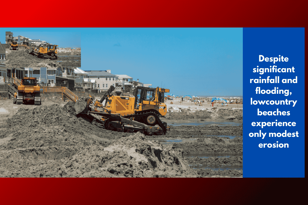 Despite significant rainfall and flooding, lowcountry beaches experience only modest erosion