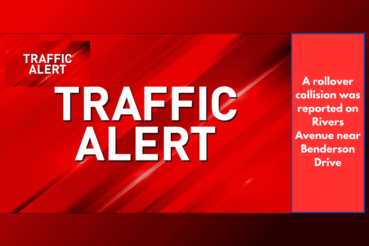 A rollover collision was reported on Rivers Avenue near Benderson Drive