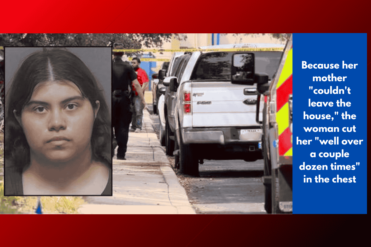 Because her mother "couldn't leave the house," the woman cut her "well over a couple dozen times" in the chest