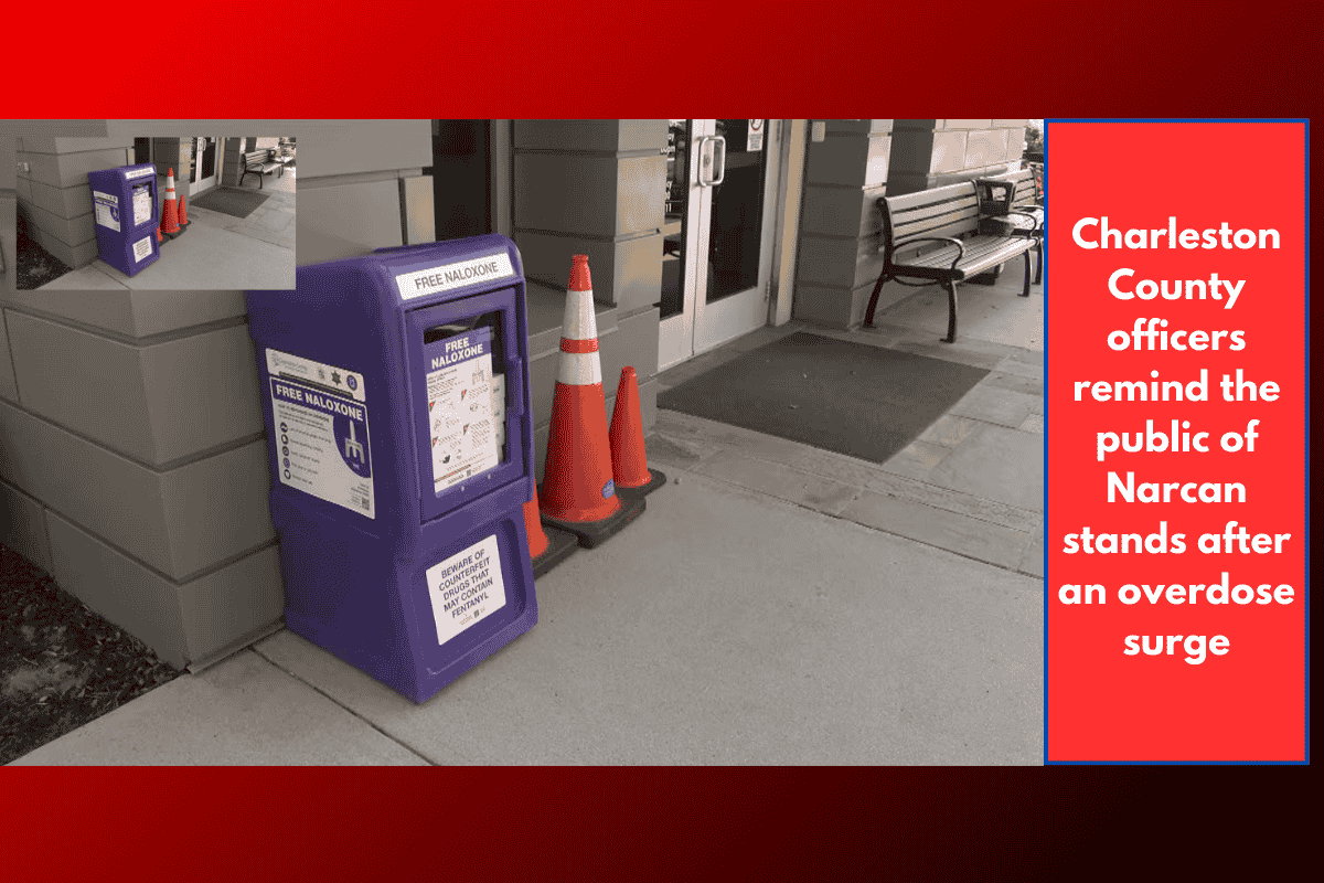 Charleston County officers remind the public of Narcan stands after an overdose surge