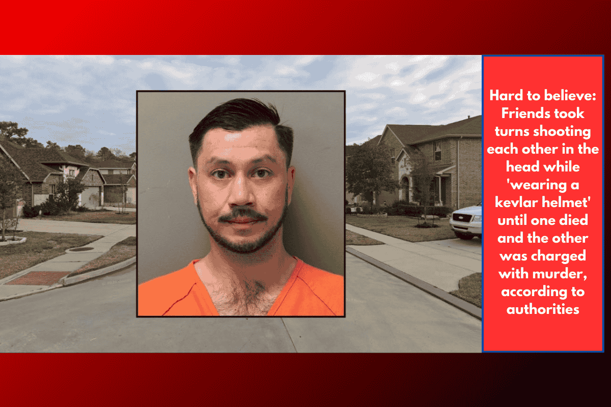 Hard to believe: Friends took turns shooting each other in the head while 'wearing a kevlar helmet' until one died and the other was charged with murder, according to authorities