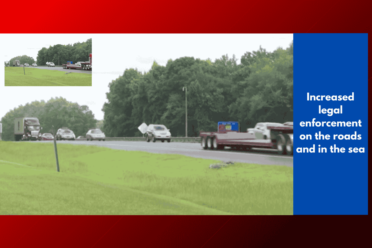 Increased legal enforcement on the roads and in the sea