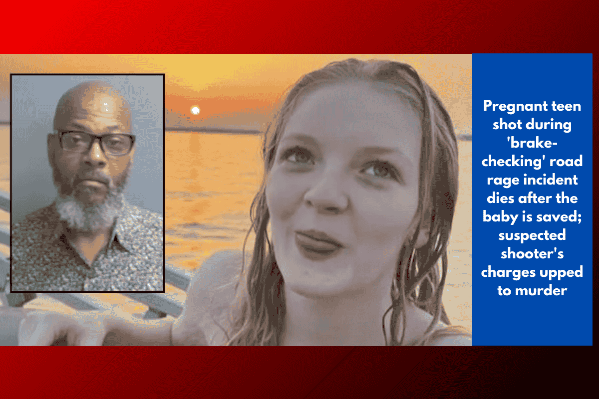 Pregnant teen shot during 'brake-checking' road rage incident dies after the baby is saved; suspected shooter's charges upped to murder