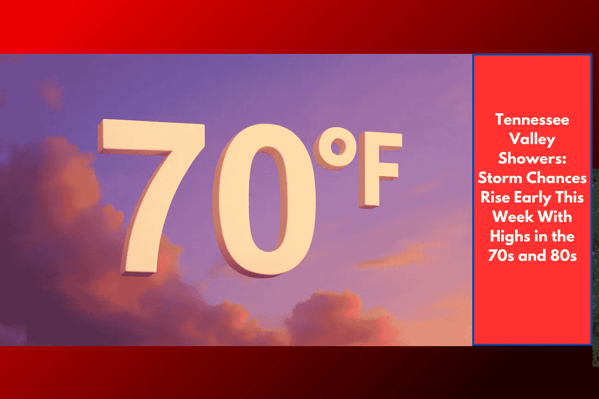 Tennessee Valley Showers: Storm Chances Rise Early This Week With Highs in the 70s and 80s