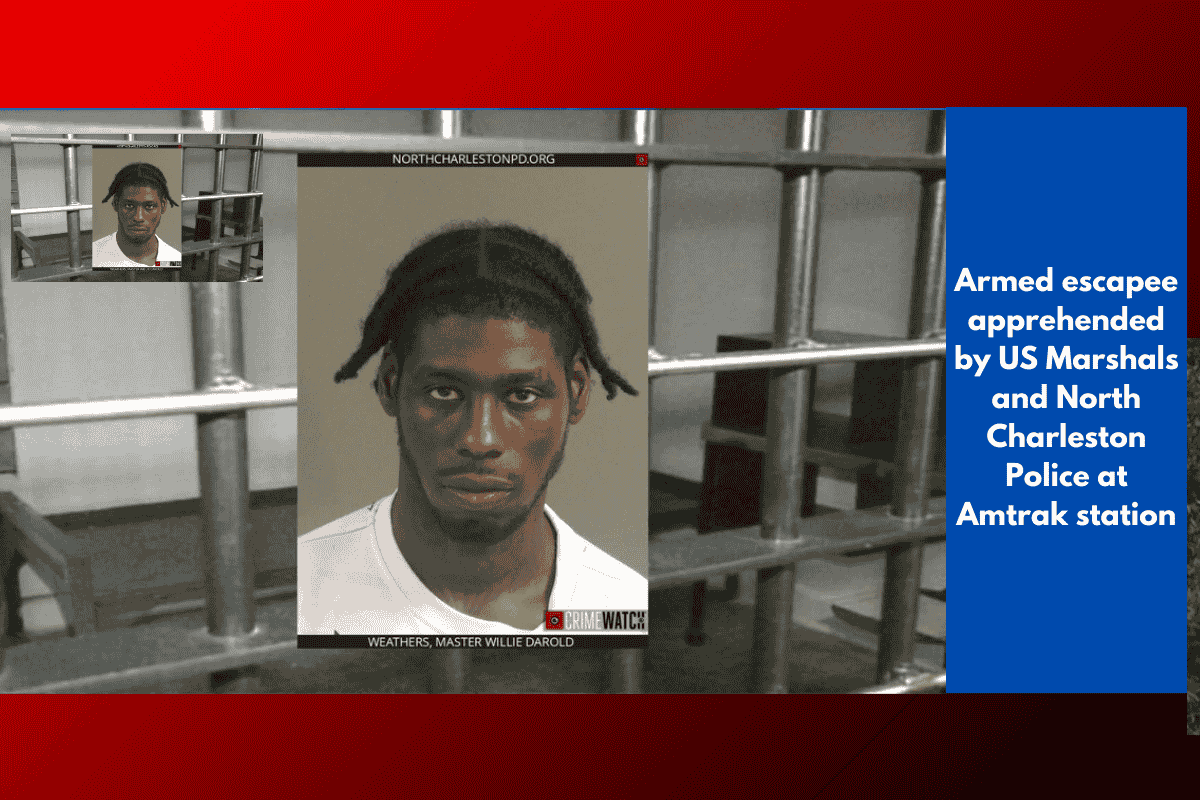 Armed escapee apprehended by US Marshals and North Charleston Police at Amtrak station