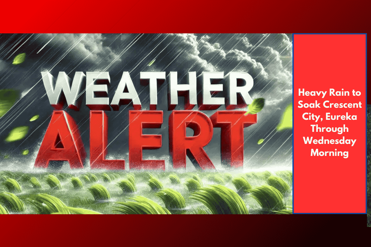 Heavy Rain to Soak Crescent City, Eureka Through Wednesday Morning