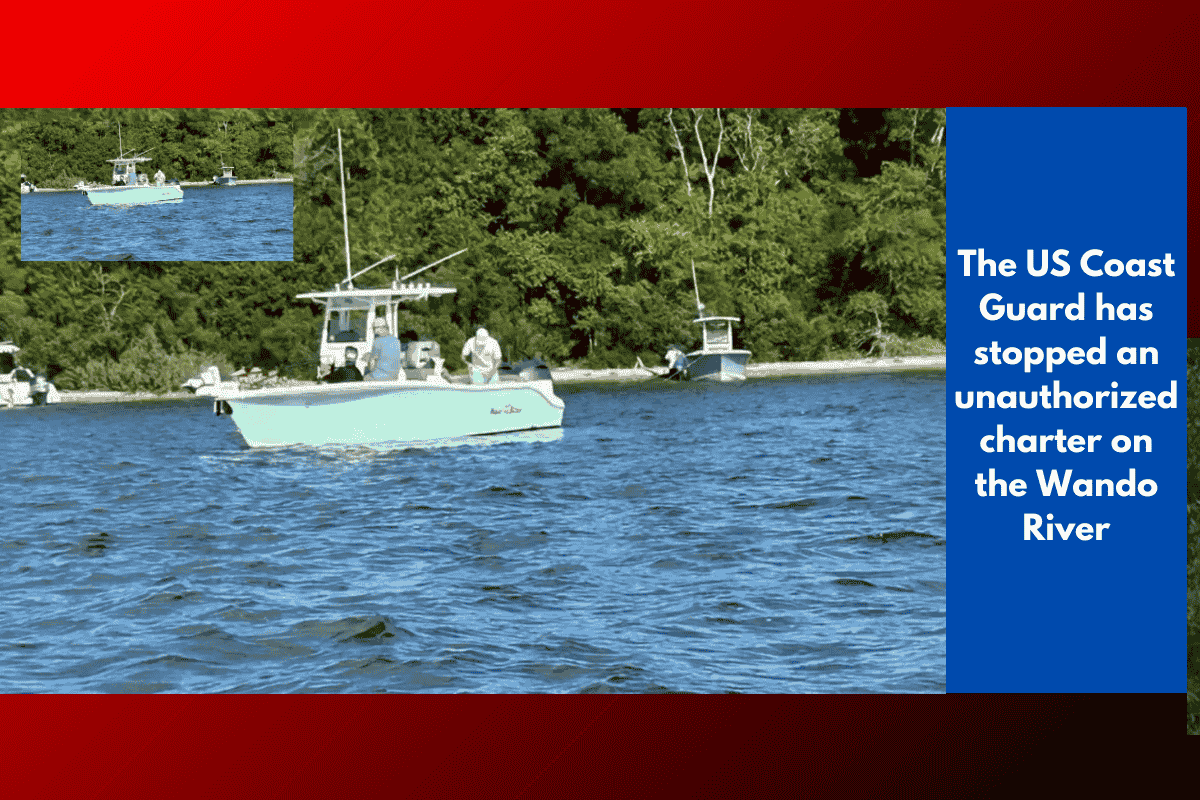 The US Coast Guard has stopped an unauthorized charter on the Wando River