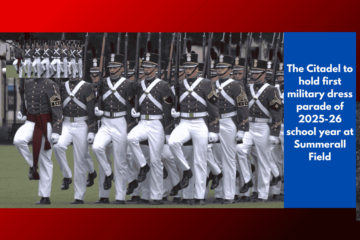 The Citadel will hold its first military dress parade of the 2025-26 school year at Summerall Field