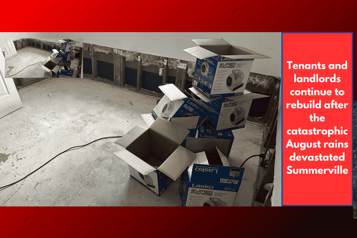 Tenants and landlords continue to rebuild after the catastrophic August rains devastated Summerville