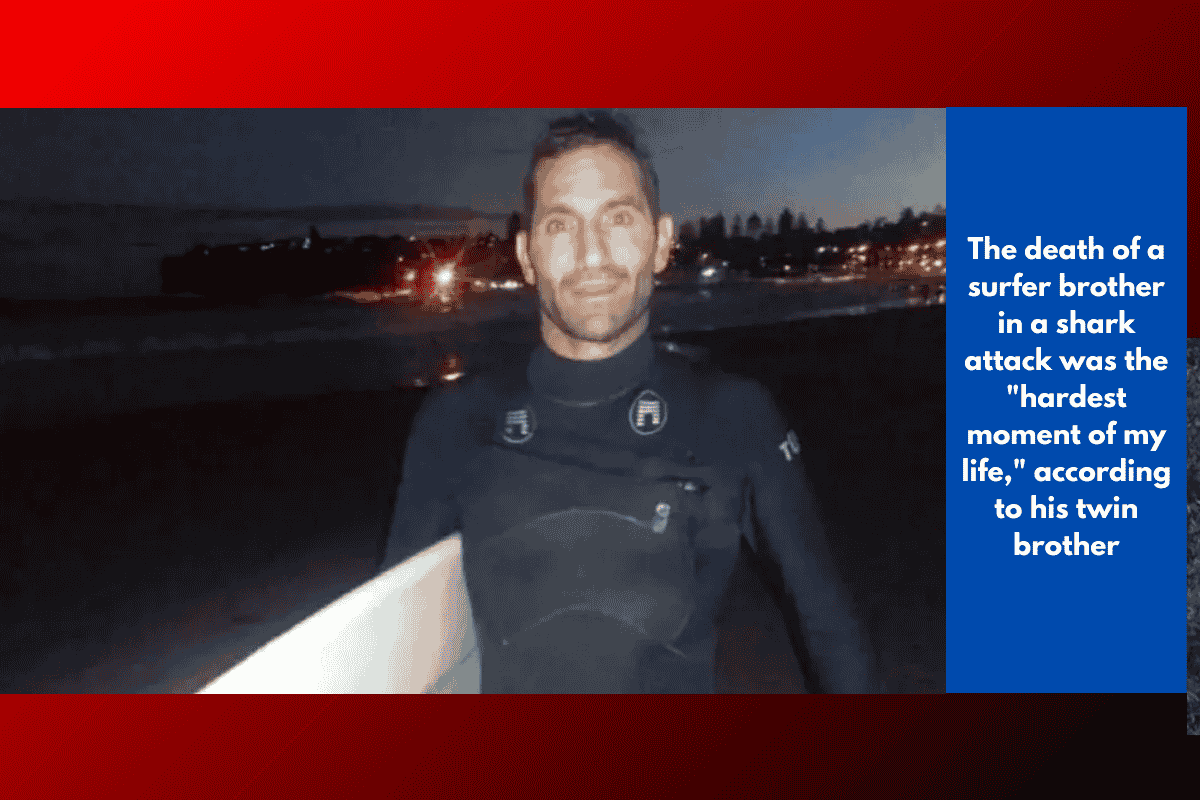 The death of a surfer brother in a shark attack was the "hardest moment of my life," according to his twin brother