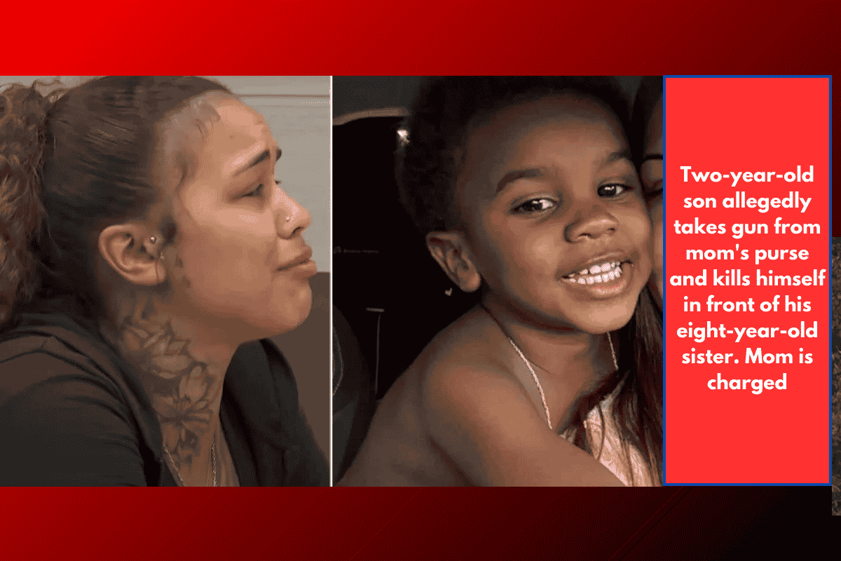 Two-year-old son allegedly takes gun from mom's purse and kills himself in front of his eight-year-old sister. Mom is charged