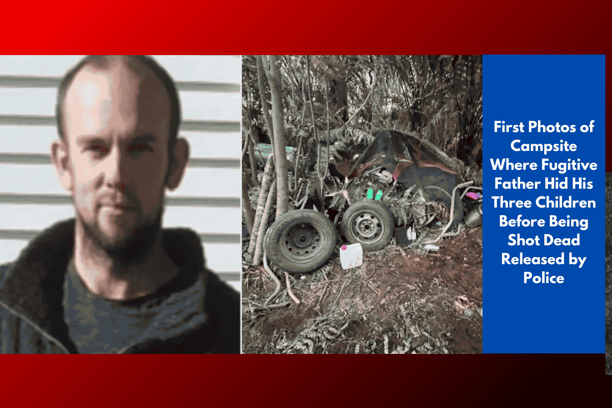 First Photos of Campsite Where Fugitive Father Hid His Three Children Before Being Shot Dead Released by Police