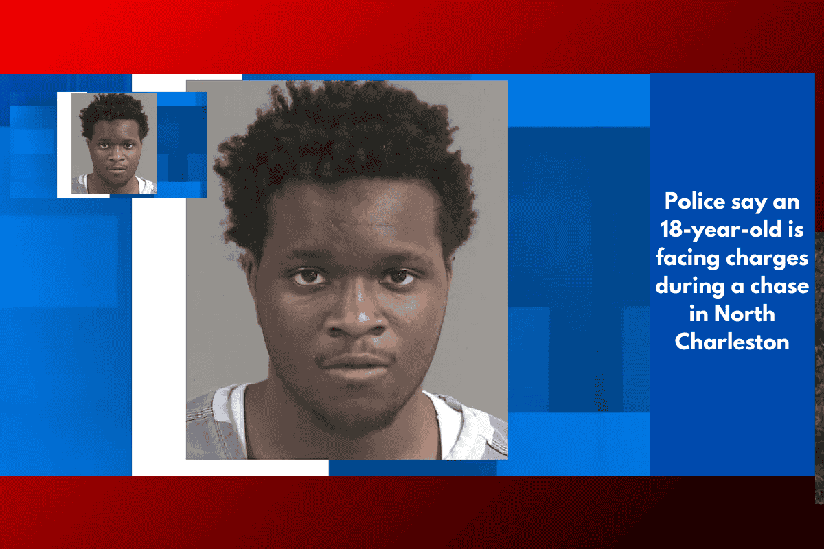Police say an 18-year-old is facing charges during a chase in North Charleston