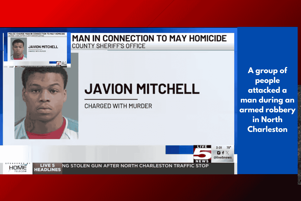 A group of people attacked a man during an armed robbery in North Charleston
