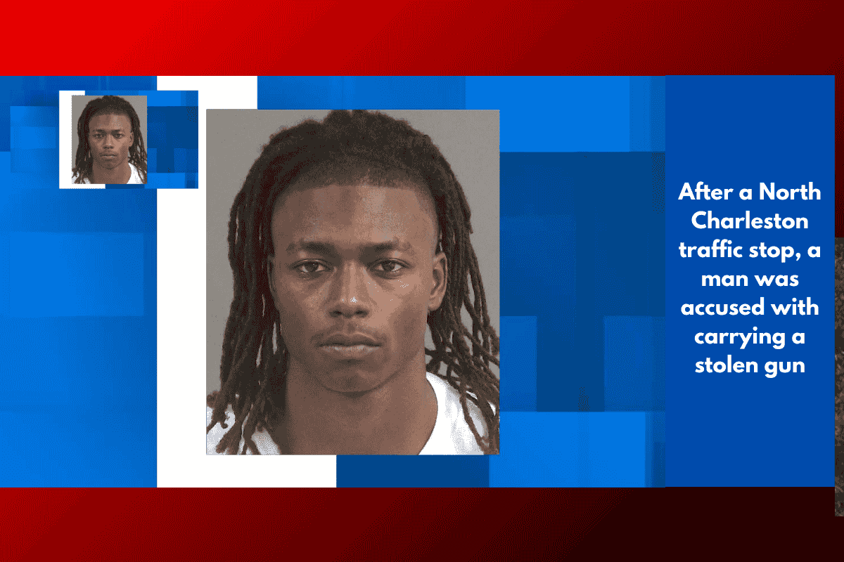 After a North Charleston traffic stop, a man was accused with carrying a stolen gun